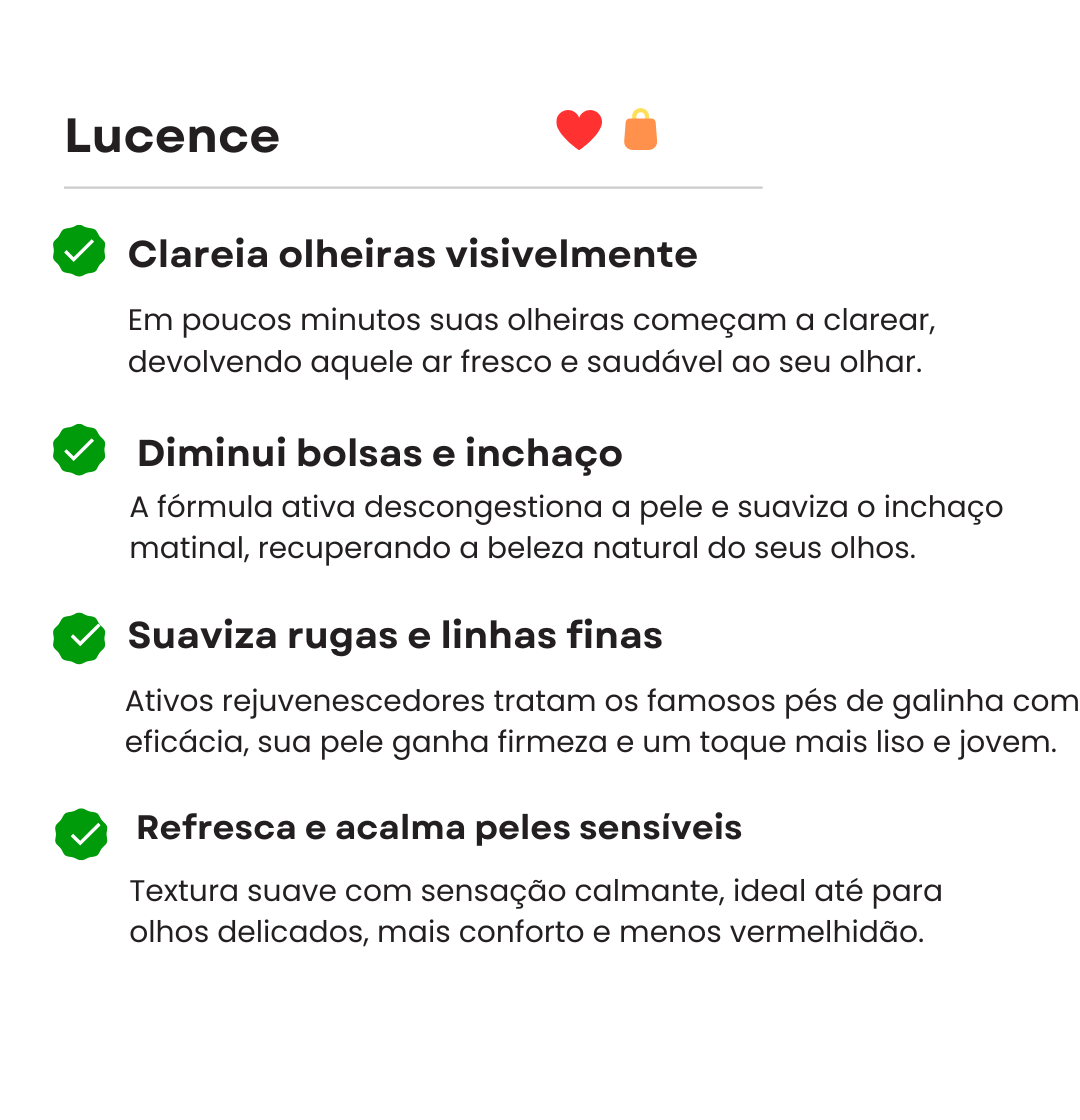 Lucence - Acabe com suas olheiras em minutos!