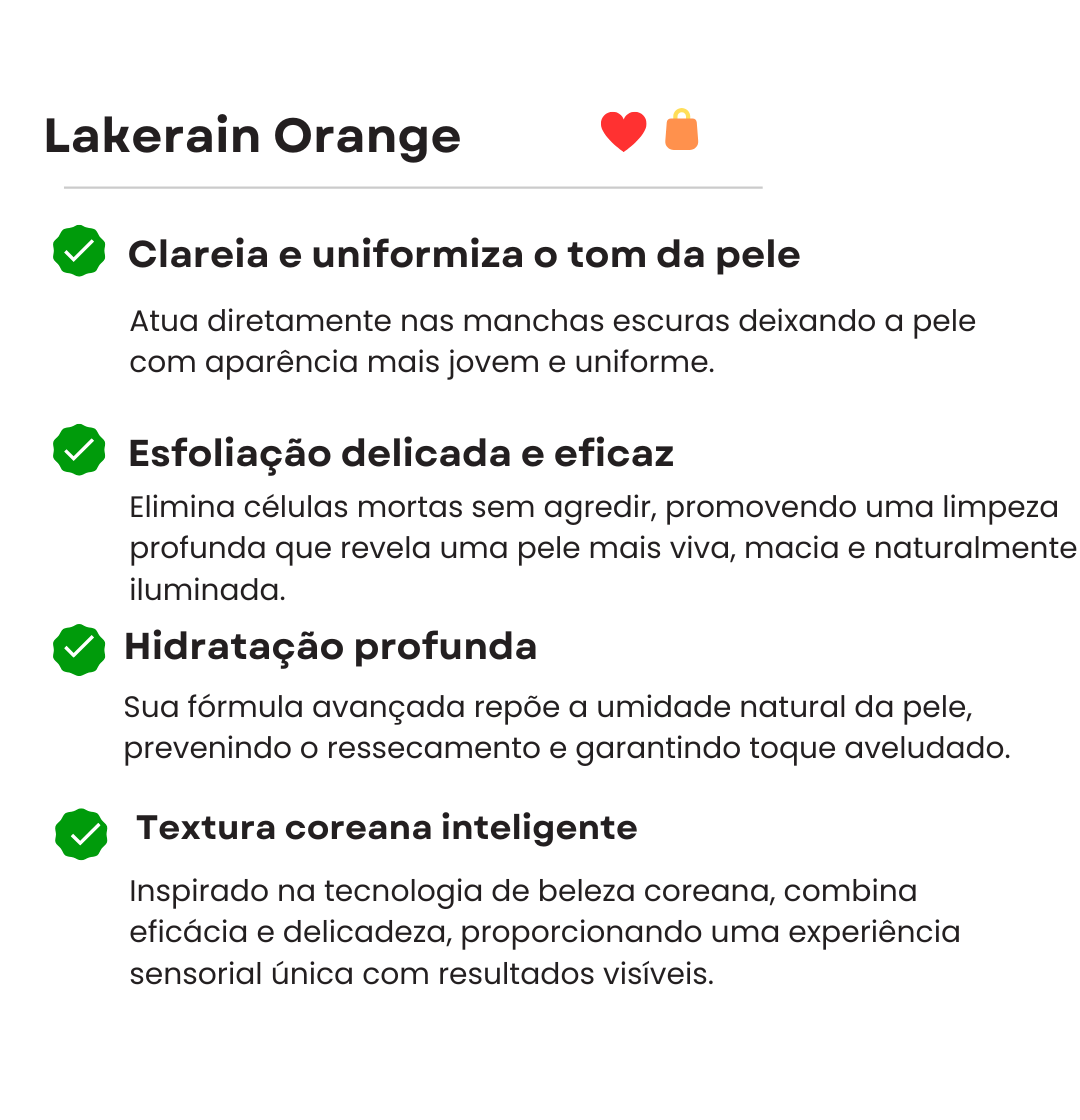 Lakerain Orange - Elimine às manchas escuras e marcas de acne em minutos!